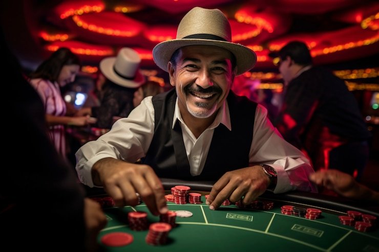 Live dealer blackjack table with multiple camera angles
